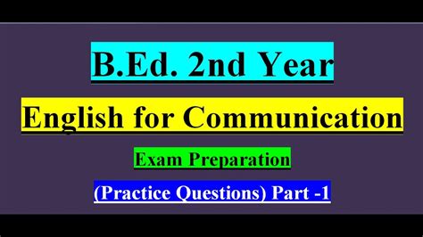 English For Communication B Ed 2nd Year Exam Preparation Practice