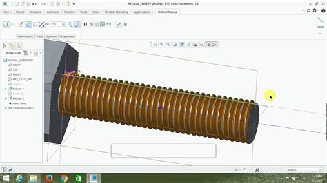 How To Helical Sweep Use In Creo 3 0 YouTube