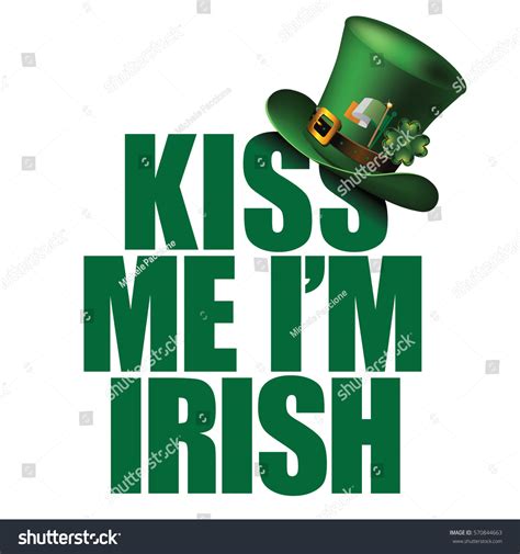 Kiss Me Im Irish T Shirt Poster Stock Vector Royalty Free