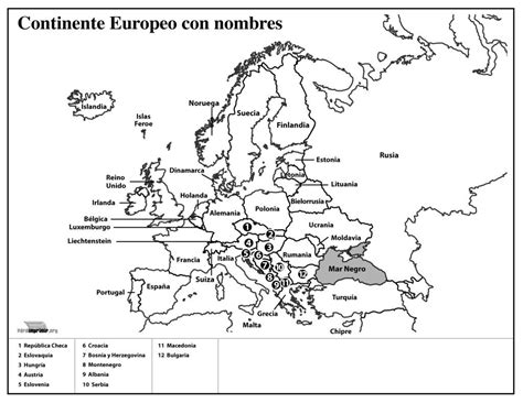 Mapa Del Continente Europeo Con Nombres Para Imprimir Mapa Del