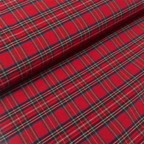 Red Royal Stewart Tartan 100 Fine Weave Cotton Check Fabric Christmas Ebay