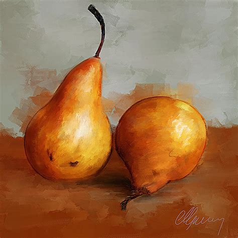 Pears Still Life Painting By Michael Greenaway