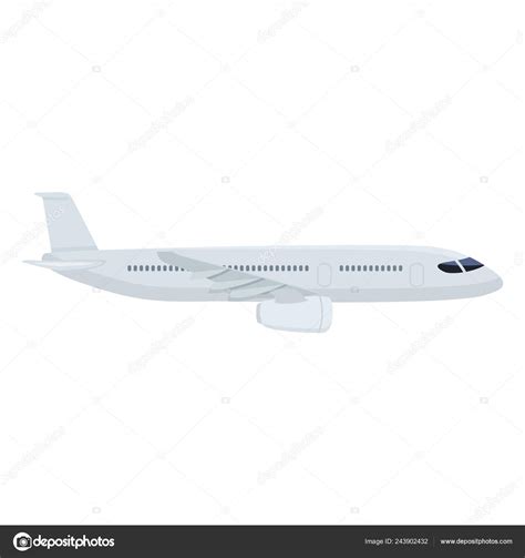 Vector Flat Airplane Illustration Side View Civil Plane Stock Vector by ...