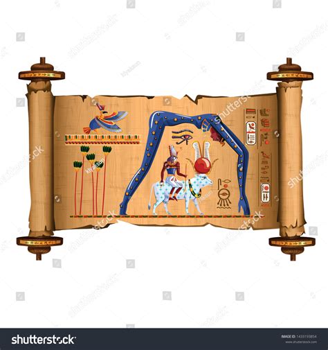 Ancient Egypt Papyrus Scroll Cartoon Vector With Royalty Free Stock