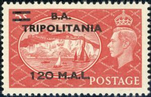 Stamp British Stamp Overprinted B A Tripolitania Tripolitania