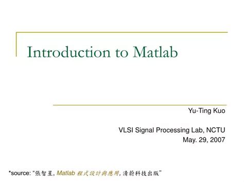 Ppt Introduction To Matlab Powerpoint Presentation Free Download