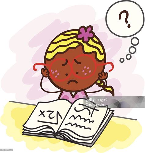 Struggling Female Student Cartoon Illustration High Res Vector Graphic