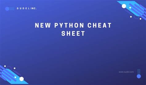 New Python Cheat Sheet Oudel Inc