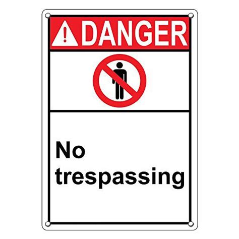 Weatherproof Plastic Vertical Ansi Danger No Trespassing Sign With