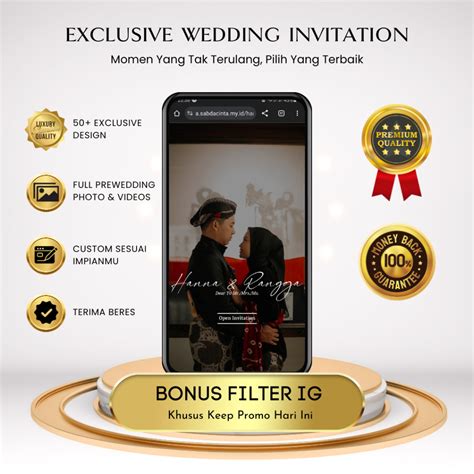 Jual Bonus Filter Ig Undangan Digital Pernikahan Tema Adat Jawa