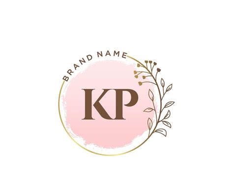 Initial KP feminine logo. Usable for Nature, Salon, Spa, Cosmetic and ...