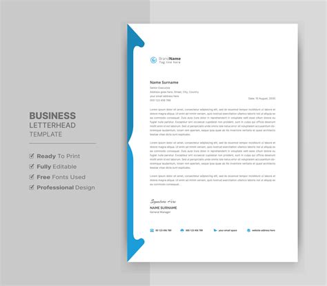 Letterhead Format Template Business Style Letterhead Design Template