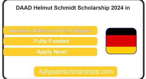 Daad Helmut Schmidt Scholarship 2024 For International Students Study