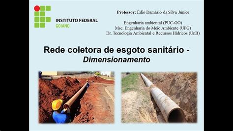 Rede coletora de esgoto sanitário Dimensionamento YouTube