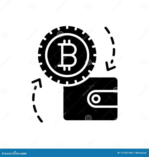 Payments With Bitcoin Black Icon Concept Payments With Bitcoin Flat