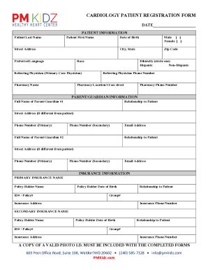 Fillable Online Patient Registration Form Cardiology Docx Fax Email