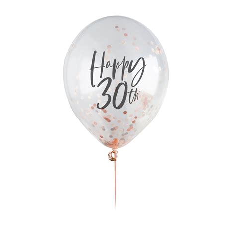 Happy 30th Birthday Balloons Rose Gold Confetti Balloons Etsy