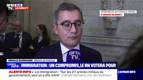 Loi Immigration Gérald Darmanin Salue Un Texte Qui Protège Les Français