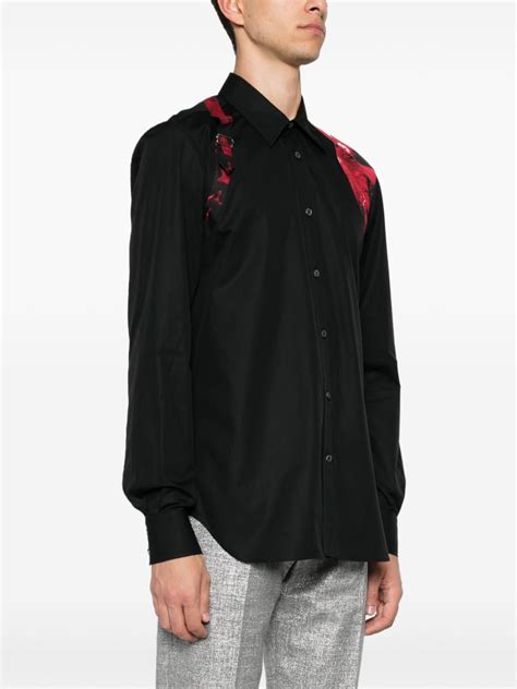 Alexander Mcqueen Flower Harness Shirt Black Farfetch Uk