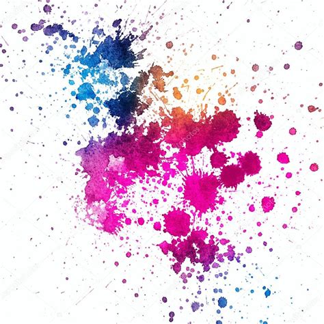 Colorful paint splatter on white background — Stock Photo © oriontrail ...