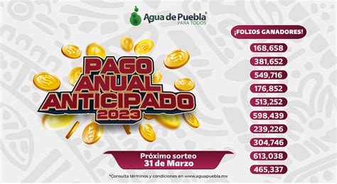 Segundo Sorteo Pago Anual Anticipado 2023 Agua De Puebla Para Todos