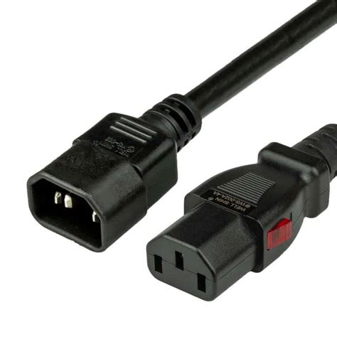 C14 C13 13A 250V Power Cord Black