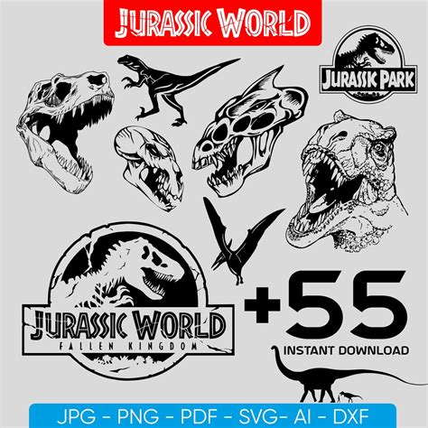 Jurassic Park Svg Bundle Dinosaur Svg Files Jurassic Park Png Cut Files