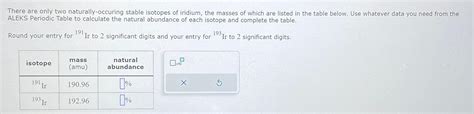 Solved There Are Only Two Naturally Occuring Stable Isotopes Chegg