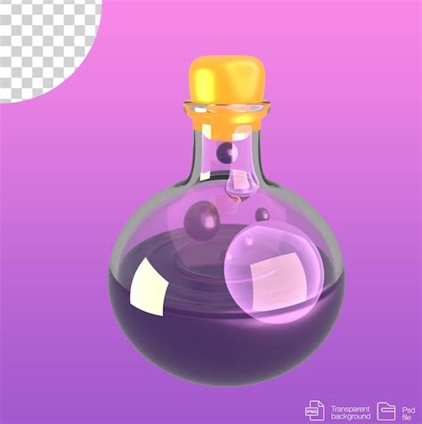 Premium PSD | Poison bottle 3d on transparent background