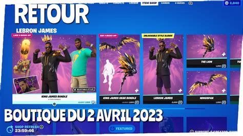 Boutique FORTNITE Du 2 Avril Item Shop April 2 YouTube