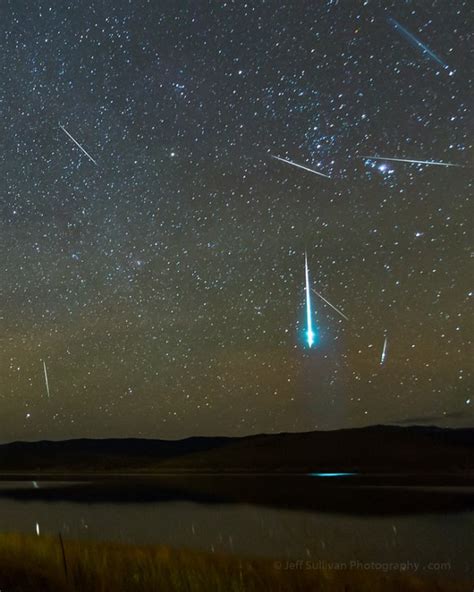 Bright Green Geminid Meteor Over Topaz Lake Great Basin School Of