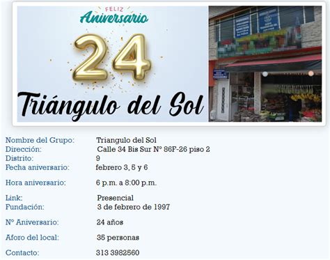 Alcohólicos Anónimos Bogotá D C Grupo Triángulo del Sol celebra su