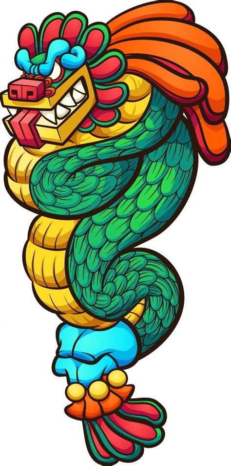 Quetzalcoatl god | Premium Vector | Quetzalcoatl graffiti, Arte azteca