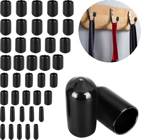 Uxcell 40pcs Round Rubber End Caps 1 8 1 4 3 8 1 2 Black Vinyl