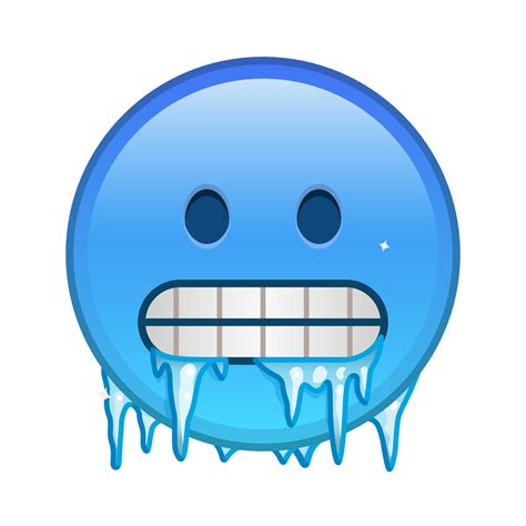 Freezing face Large size of yellow emoji smile 16887658 Vector Art at ...