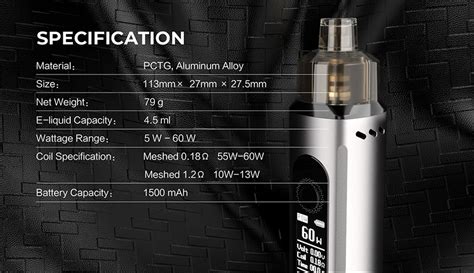 Uwell Aeglos H2 Kit 60W 1500mAh Pod Mod Kit