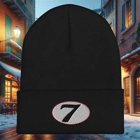 Moto Guzzi V7 Racer Rear Fairing Number Plate Logo White Cuffed Beanie