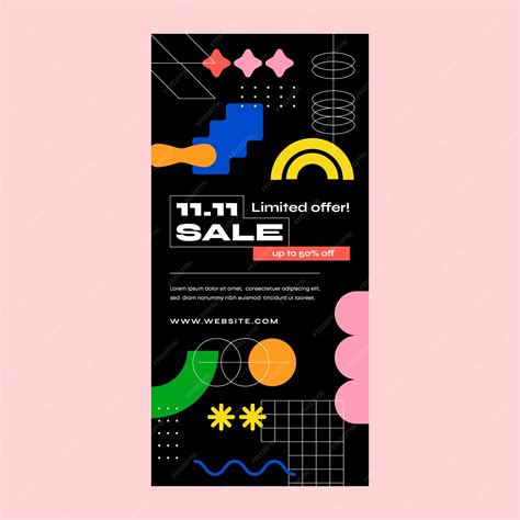 Free Vector | Vertical banner template for 11.11 single's day sales event
