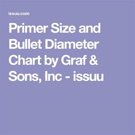 Primer Size and Bullet Diameter Chart | Primer, Bullet, Archery target