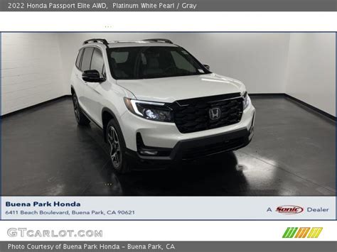 Platinum White Pearl 2022 Honda Passport Elite Awd Gray Interior Vehicle