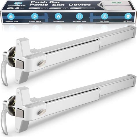 IRONWALLS Push Bar Panic Exit Device With Exterior Lever Keyed Alike 2