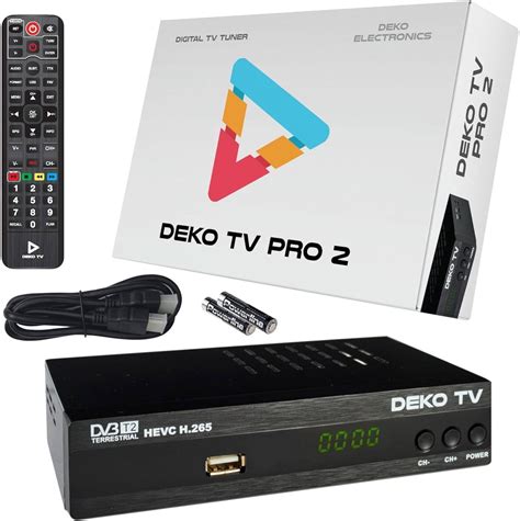 Deko Decodeur Tnt Hd Pour Tv Boitier Tnt Dvb T2 Hevc Deko Tv Pro2