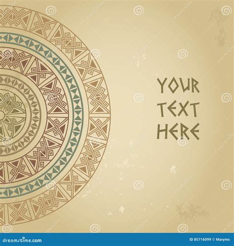 Invitation Card with Ethnic Traditional Pastel Colors Half Round ...