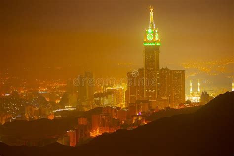 Aerial View of Skyline of Mecca Holy City in Saudi Arabia Stock Image ...