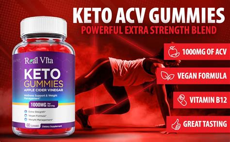 Real Vita Keto Gummies Vegan Formula With Acv For Weight Loss 60