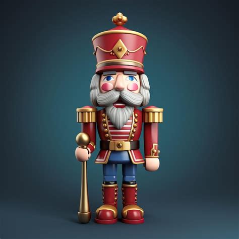 Premium AI Image | 3D illustration of a cute Christmas Nutcracker ...