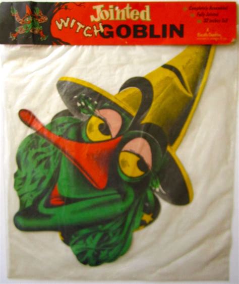 Vintage Beistle Jointed Witch Goblin Halloween Decoration Made From