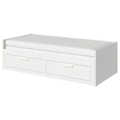 Кушетка с 2 ящиками - IKEA BRIMNES/БРИМНЕС ИКЕА, 57х205х86 см, белый за ...