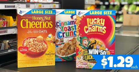 General Mills LARGE Size Cereals ONLY 1 29 With Kroger Mega Event