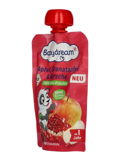 Babydream Bio gyümölcspüré alma gránátalma meggy 1 éves kortól 100g